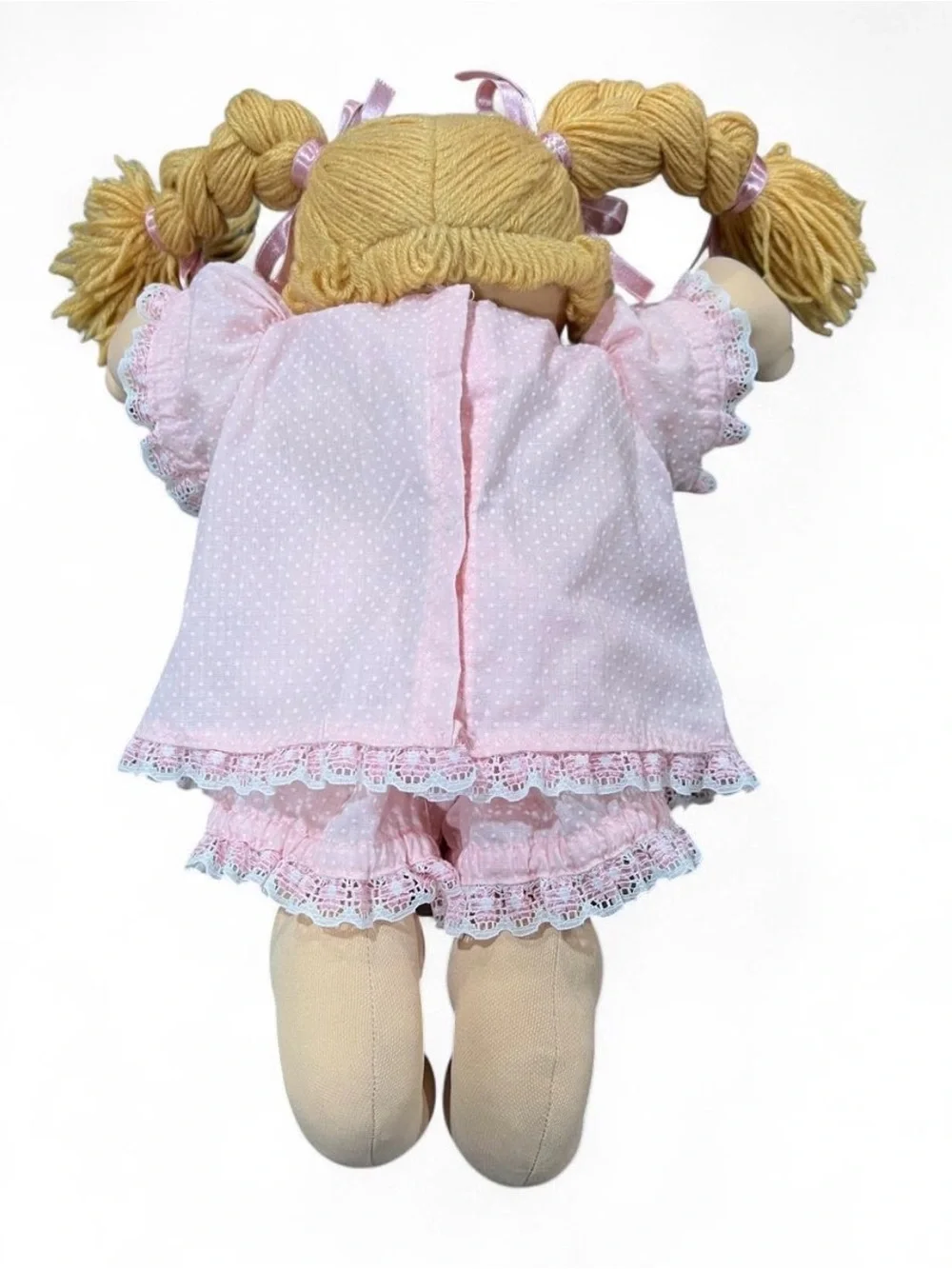 Vintage 80s Cabbage Patch Kids Pink Doll with Yarn Hair